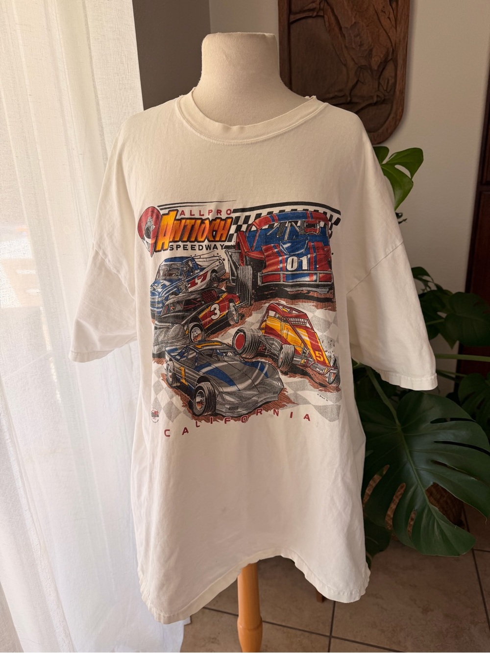 Vintage Antioch Speedway Racing T Shirt XXL Hanes Beefy Tee Graphic
